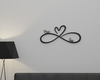 Personalisiertes Paar Namensschild: Infinity Herz Wanddekoration