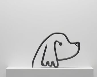 3D gedruckte Hundefigur: Minimalistische Wohnkultur Skulptur