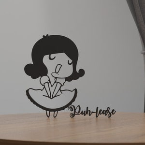 Kawaii Anime Girl Figurine: Custom Sassy Quote Decor