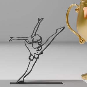 Gymnast Sculpture: Minimalist Home Office Shelf Decor