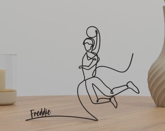 Personalized Basketball Sculpture: Minimalist Home Decor Gift