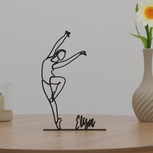 Ballet dancing girl stylish decor, Minimalist home office, shelf sculpture salsa shelf statue, Unique gift figurine dancer cheer artwork