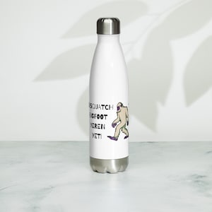 Sasquatch Bigfoot Yeren Gourde en acier inoxydable 17 oz blanc