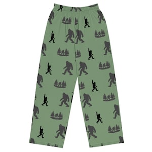 Sasquatch Bigfoot Pantalon large unisexe confortable Pyjama de pyjama, tailles ordinaires et grandes