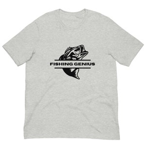 Fishing Genius Short Sleeve Crew Neck Unisex t-shirt gift for fisher, gift for him, gift for her, dad gift, fisherman, fisherwoman, birthday