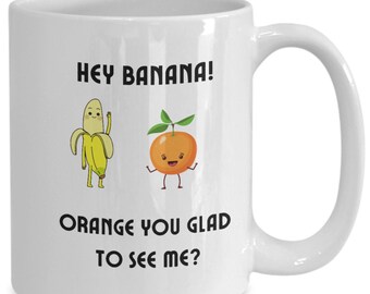 Funny Joke Mug Funny banana orange mug gift for Joker Joke lover Comedian