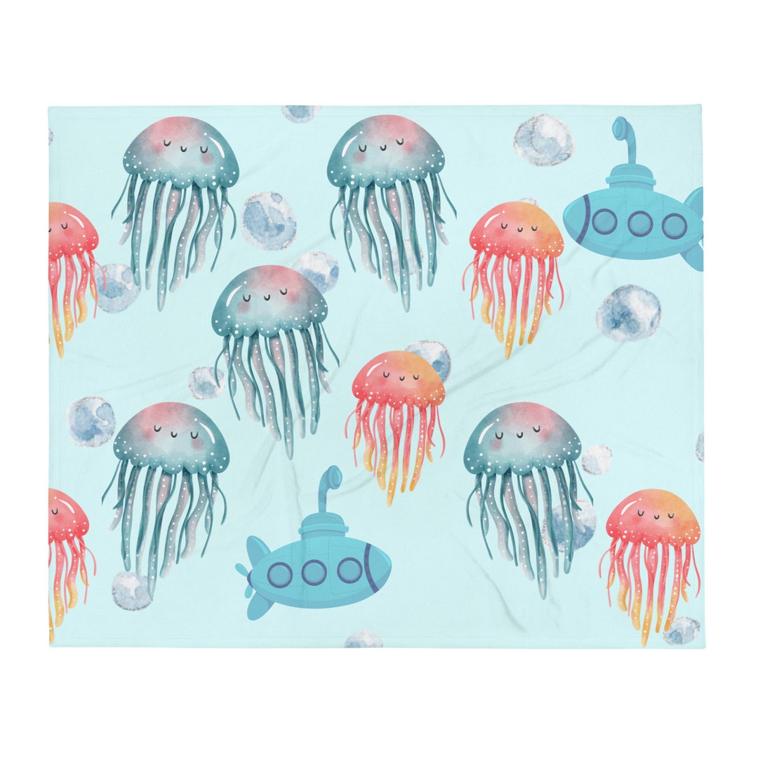Jellyfish Pattern Print Blanket