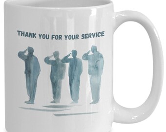 Veteran Thank You mug, Thank you for your service White Ceramic Mug gift for veterans, Veterans Day, Rememberance Day