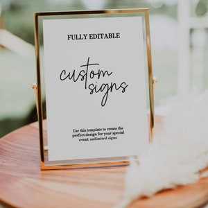 Custom Wedding Sign Template, Minimalist Wedding Signs, Modern Wedding Signs, Printable Signs, Wedding Decor, Script Wedding Signs, TEMPLETT