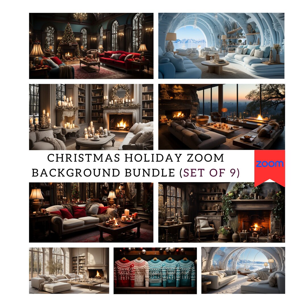 Virtual Backgrounds Set of 9 Bundle | Ugly Christmas Sweater Zoom ...
