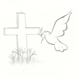 Cross and Dove Printable Greeting Card