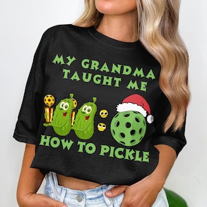 Funny Pickleball Grandma T-Shirt: Women&#39;s V-Neck Graphic Tee