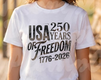 PNG EE. UU. 250 años de libertad Archivo digital, Retro Patriótico para el 250 aniversario, 4 de julio América 250 PNG, Diseño de camiseta del Día de la Independencia