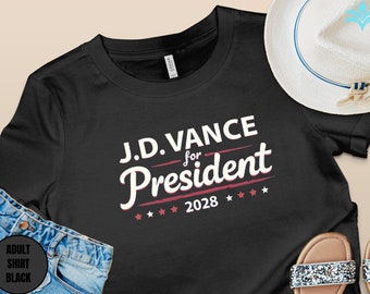 JD Vance 2028 Presidential Campaign T-Shirt: Retro Election Tee
