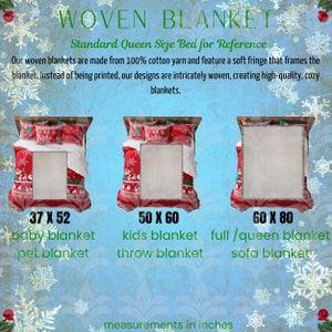 Woven Blanket Size Chart: Gooten Mockup, Holiday Themes (Digital Download)