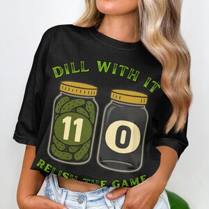 Dill With It Pickleball Shirt: Funny Women&#39;s V-Neck Tee