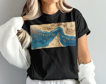 Camiseta del Estrecho de Trump, diseño de mapa político "Te bloquearemos", regalo para simpatizantes de Trump, taza de sudadera patriota conservadora