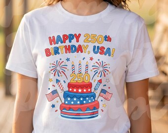 PNG Descarga digital del 250 aniversario de EE. UU. PNG / Diseño retro patriótico de camiseta con la bandera estadounidense del 4 de julio para el Día de la Independencia de Estados Unidos 250