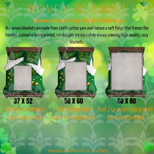 Woven Blanket Size Chart: Gooten Mockup, Holiday Themes (Digital Download)