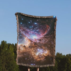 Deep Space Nebula Fleece Blanket: Astronomy Gift