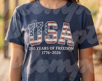 PNG del 250 aniversario de EE. UU., descarga digital retro del 4 de julio de Estados Unidos 250, diseño de camiseta con bandera patriótica, archivo PNG del Día de la Independencia