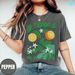 Comfort Colors Orange Graphic Tee: Vintage Fruit Shirt