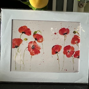 Watercolor Poppy Print: Hand Signed Floral Wall Art