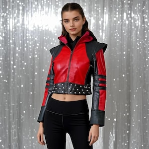 Descendants 4 Rise of Red Jacket: Kylie Cantrall Costume, Genuine Leather