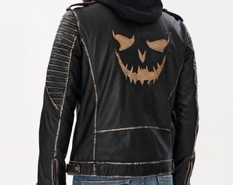 Handmade Joker Embroidered Leather Jacket - Cosplay Costume - Etsy