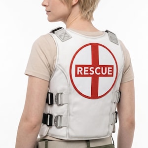 Resident Evil Zero Rebecca chambers Cosplay Rescue Logo | 1997 S.T.A.R.S. Medic Tactical Vest for Women's | RE0 Halloween Costume