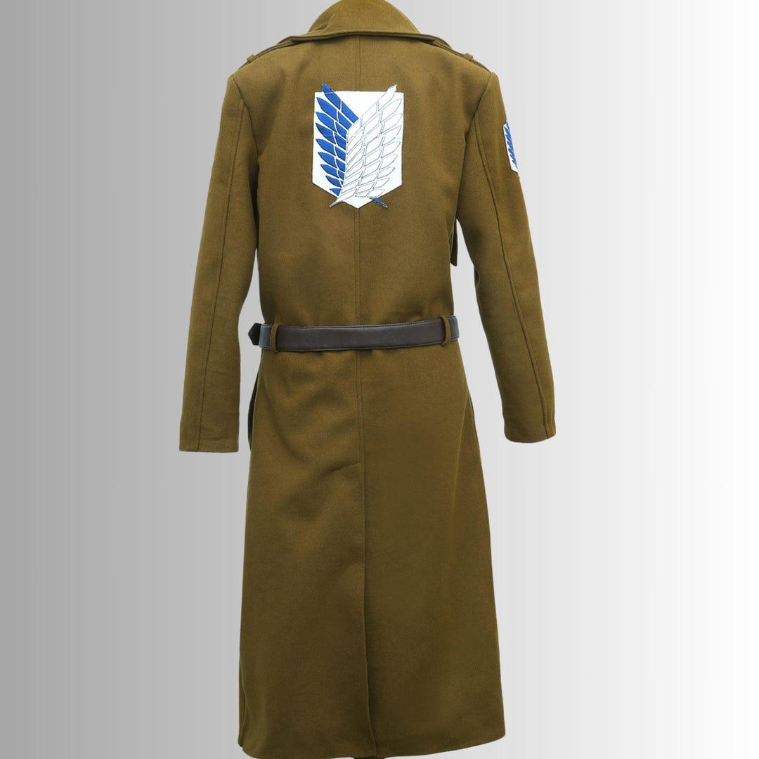 Scout AOT Eren Green Cosplay Costume Green Trench Coat