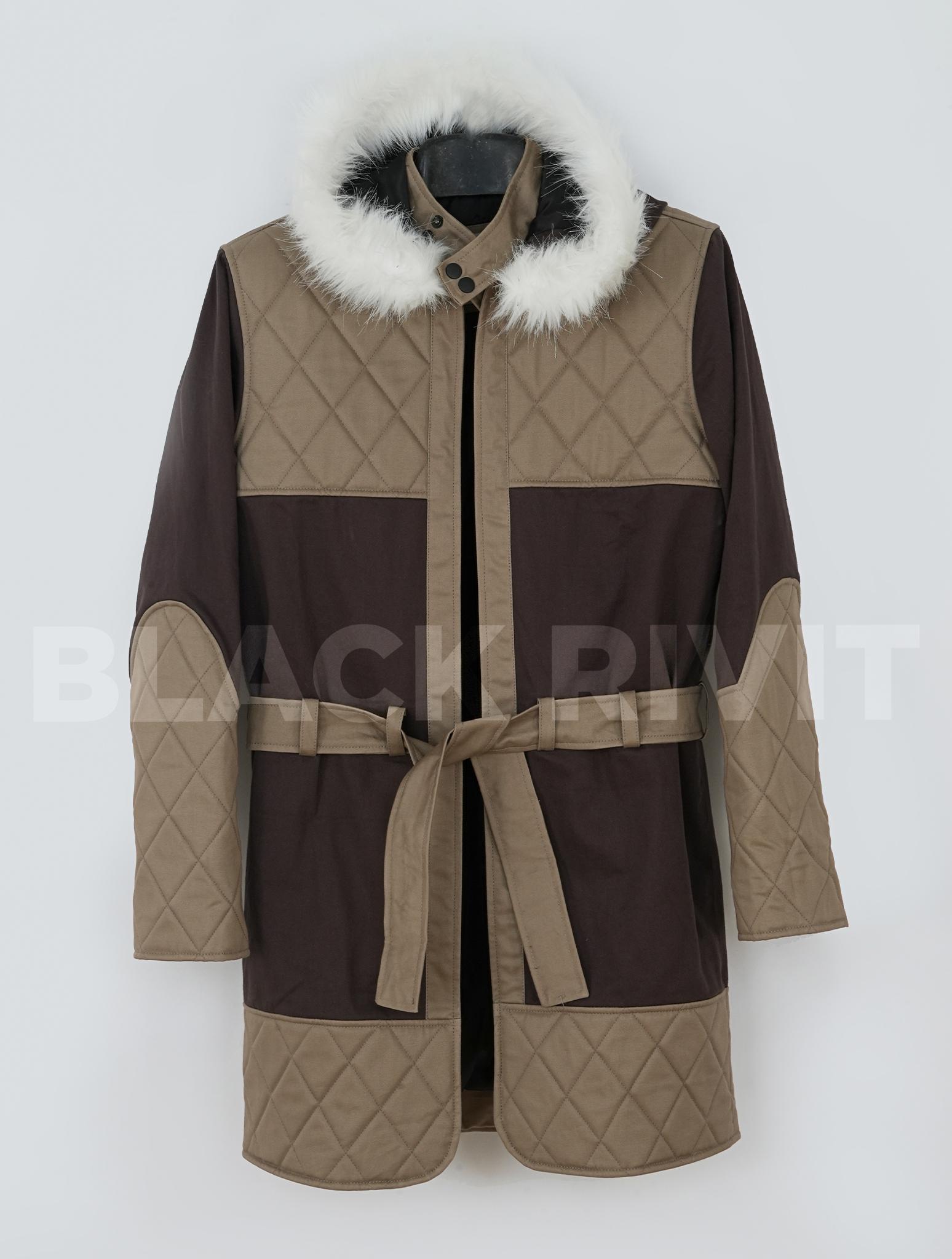 Jin-woo Sung Solo Leveling Cosplay Coat: Brown Shearling Hooded