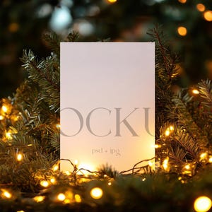 Holiday Card Mock Up, Christmas Card Mockup 5x7, Mockups For Greeting Cards, Christmas Mockup, Cozy Card Mockup, Xmas Invitation Mockup