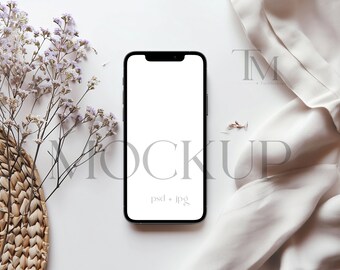 Clean Phone Screen Mockup, 1080x1920 Mockup (PSD & JPG)