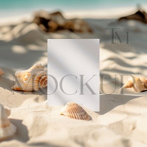 Beach Invitation Mock Up, Beach Wedding Invitation Mockup, Summer Card Mockup, 5x7 Card Mockup, Card Mockup Summer, Greeting Card Mock Up
