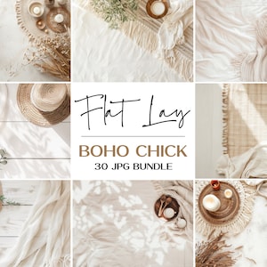 Boho Table Flat Lay Mockup Bundle, Boho Flatlay Mockup, Boho Chic Flatlay Mockup, Stock Photo Flatlay Mockup, Boho Stock Photo Template