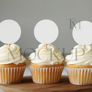 Leerer Cupcake Topper, Cupcake Topper Mockup, Cupcake Mockup, Einfacher Cupcake Topper Mockup, Favor Tag Mockup, Kuchen Topper Mockup PSD Mockup