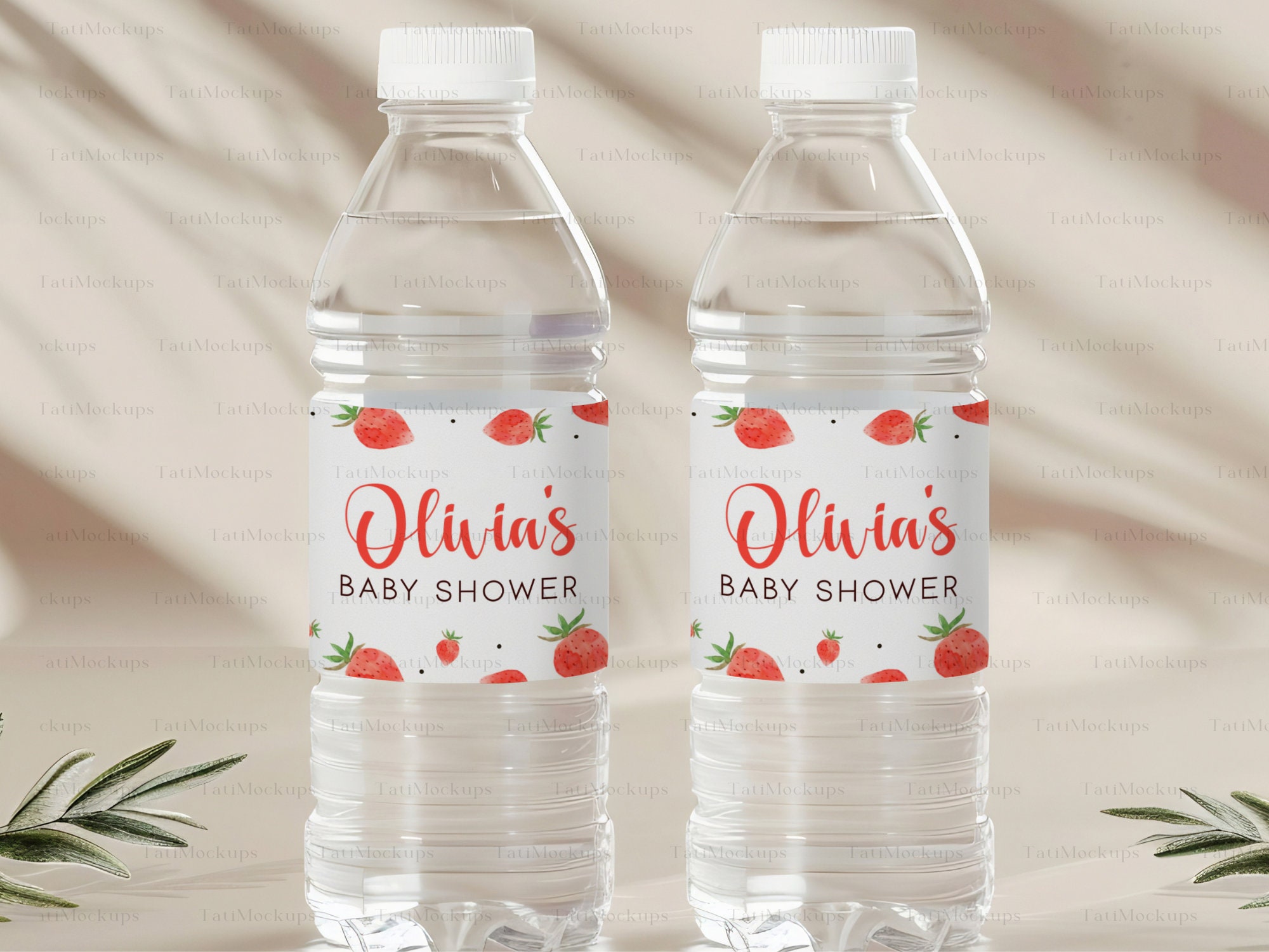 thumbnail image 2 of 100 Rustic Wood Flowers Wedding Water Bottle Labels - 8x2 Inch - Personalized Available 2 of 3