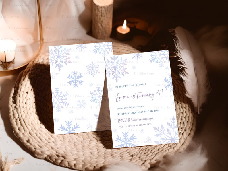 Double Sided Invitation Mockup, 5x7 Card Display (PSD & JPG) image 3
