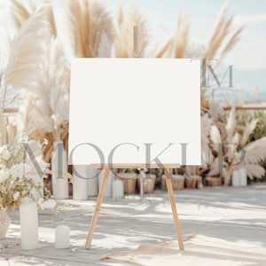 Boho Welcome Sign Mockup, Birthday Easel Sign Mockup, Wedding Poster Mockup, 20x16 Sign Mockup, Canvas Mockup, Landscape Seating Chart Mock
