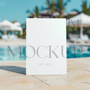 Strand Thema Karte Mockup, 5x7 Karte Sommer Mockup Strand Hochzeitskarte, Strand Mockup Einladung, 5X7 Karte Mockup, Sommer Hochzeit Karte Mock