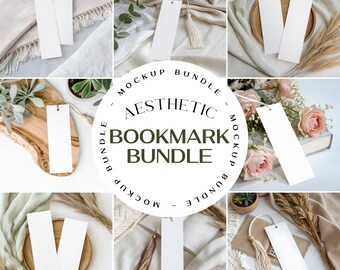 Lesezeichen Mockup Bundle, Mockups für Lesezeichen, Fotostand Mock, Zwei 2x6 Lesezeichen Mockup, Digitales Lesezeichen Mockup Lesezeichen mit Quaste Mock