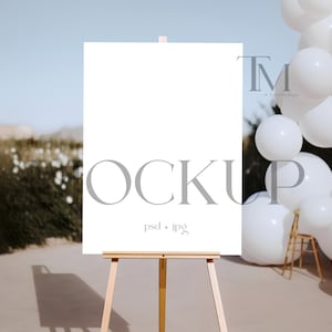 Wedding Welcome Sign Mockup Easel Sign Mockup Seating Chart Mockup Boho Mockup 18x24 Sign PSD Mockup Wedding Poster Mockup Stationery Mockup