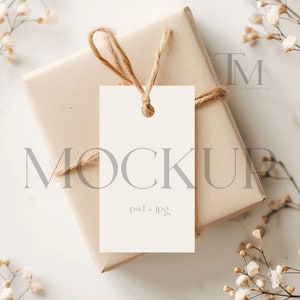 2x3.5 Gift Tag Mockup, Hang Tag Label Mockup, Rectangle Tag Mockup, Spring Gift Tag Mockup, Wedding Tag Mockup, 2x3.5 Mockup, PSD Mockup