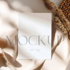 Boho Karte Mockup 5x7 Karte Mockup Hochzeit Briefpapier Mockup Neutral Einladung Mockup leere weiße Karte Mock Grußkarte Mockup
