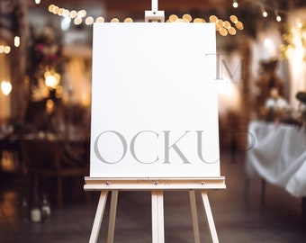Easel Sign Mockup: 16x20 Reception Poster (PSD, JPG)