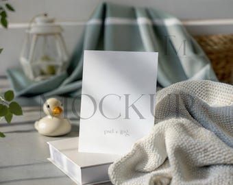 Birthday Card Mockup, Baby Shower Invitation Mockup, Neutral Card Mockup, Invitations Card Mockup, Greeting Card Mock Up Birthday, Boho Mock