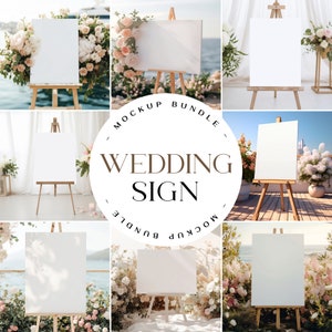 Welcome Sign Mockup Bundle, Wedding Easel Mockup Bundle, Easel Sign Mockup, Wedding Sign Mockup, Seating Chart Mockups, Welcome Easel PSD