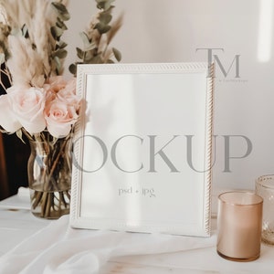 Wedding Sign Mockup, 8x10 Table Number Mock-up, Bar Mockup, Menu Mockup, Smart Object Mockup Digital Download Mock Up PSD Wedding Stationery