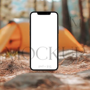 Mockup schermo iPhone moderno, Mockup invito telefono da campeggio, Mockup display iPhone, Mockup smartphone, Mockup PSD Evite, Mockup dispositivo CP2